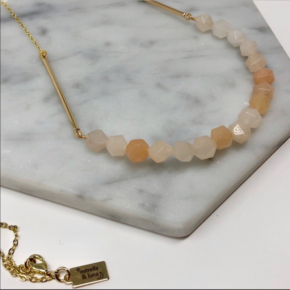 NEW Rose Quartz Bead 14k Gold Long Boho Necklace - Picture 4 of 4